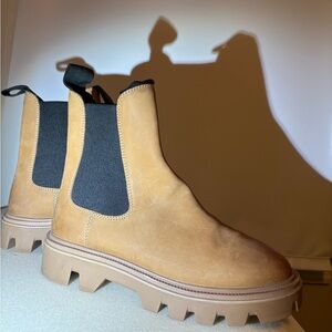 Rag & Bone Tan Leather Boots with Black Panels